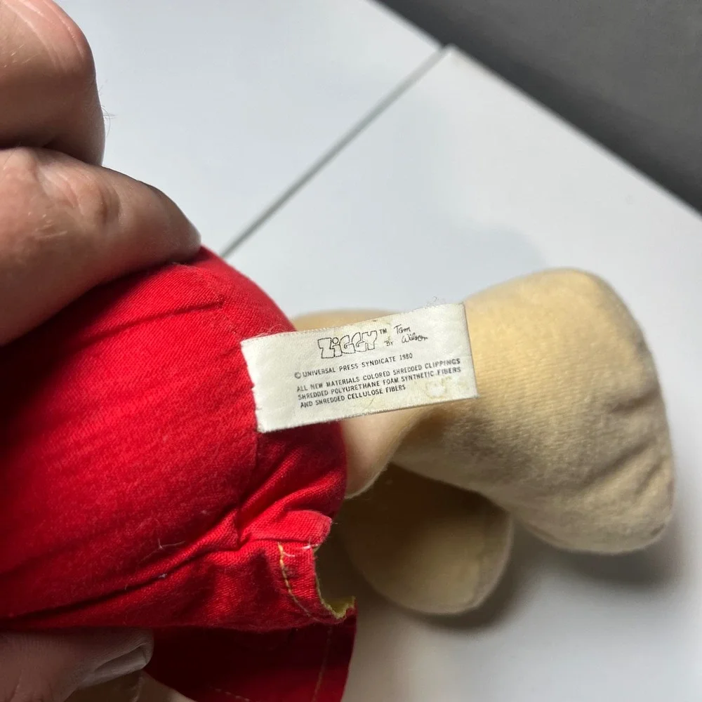 Vintage 1980 Ziggy Plush Doll Knickerbocker Tom Wilson I'm All Heart Red Jacket